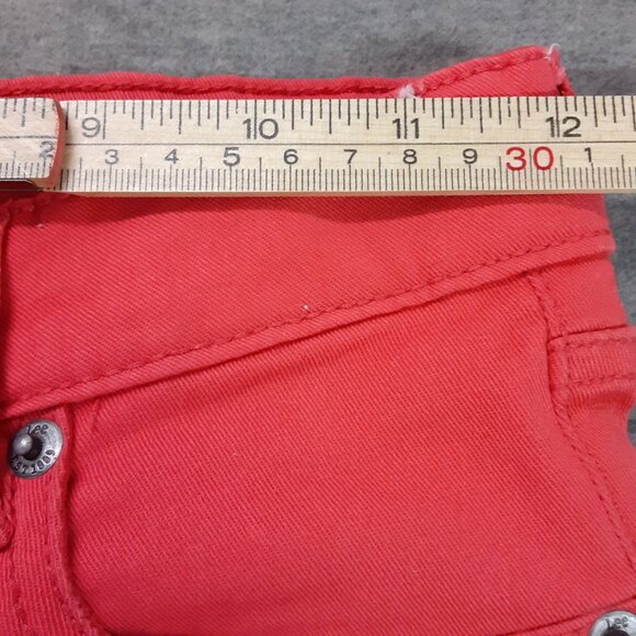Lee Bermuda Jean Girls Shorts Size 12, Red, Pockets, Button /Zip Closure - Picture 5 of 11